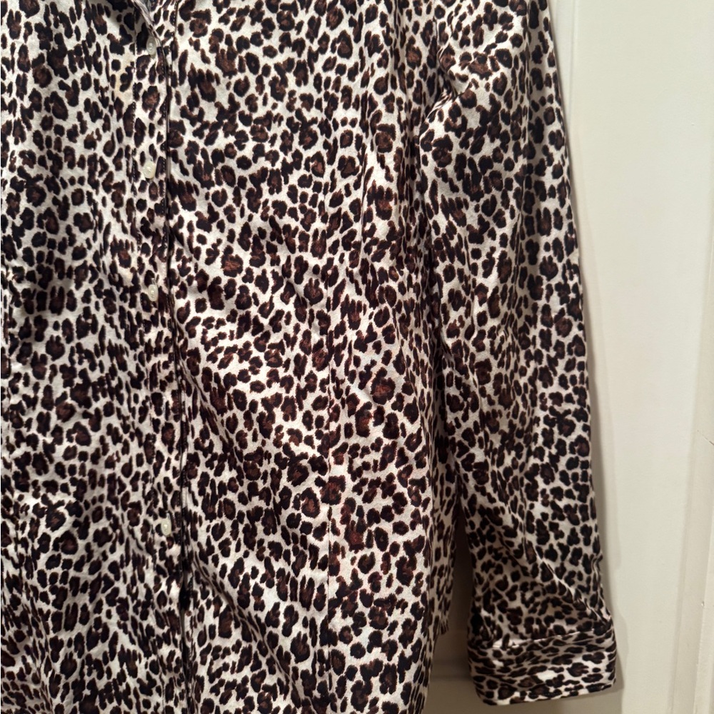 Talbots Animal Print Button Down Top - Picture 6 of 8